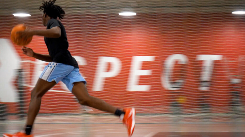 Ryan dribbling basketball