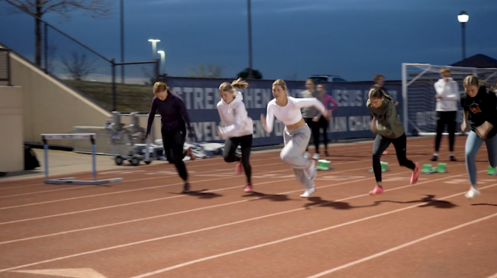 Olivia sprinting